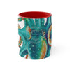 Octopus Teal Watercolor On White Art Accent Coffee Mug 11Oz Red /