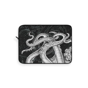 Octopus Tentacles Black Vintage Map Ink Laptop Sleeve 15
