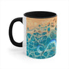 Octopus Tentacles Blue Orange Abstract Ink Art Accent Coffee Mug 11Oz