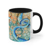 Octopus Tentacles Blue Orange Abstract Ink Art Accent Coffee Mug 11Oz