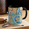 Octopus Tentacles Blue Orange Abstract Ink Art Accent Coffee Mug 11Oz