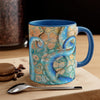 Octopus Tentacles Blue Orange Abstract Ink Art Accent Coffee Mug 11Oz