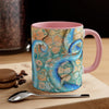 Octopus Tentacles Blue Orange Abstract Ink Art Accent Coffee Mug 11Oz