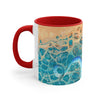 Octopus Tentacles Blue Orange Abstract Ink Art Accent Coffee Mug 11Oz