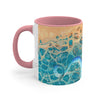 Octopus Tentacles Blue Orange Abstract Ink Art Accent Coffee Mug 11Oz