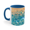 Octopus Tentacles Blue Orange Abstract Ink Art Accent Coffee Mug 11Oz