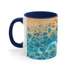 Octopus Tentacles Blue Orange Abstract Ink Art Accent Coffee Mug 11Oz