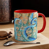 Octopus Tentacles Blue Orange Abstract Ink Art Accent Coffee Mug 11Oz
