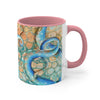 Octopus Tentacles Blue Orange Abstract Ink Art Accent Coffee Mug 11Oz