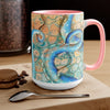 Octopus Tentacles Blue Orange Abstract Ink Arttwo-Tone Coffee Mugs 15Oz Mug