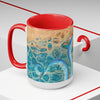 Octopus Tentacles Blue Orange Abstract Ink Arttwo-Tone Coffee Mugs 15Oz Mug