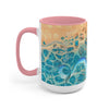 Octopus Tentacles Blue Orange Abstract Ink Arttwo-Tone Coffee Mugs 15Oz / Pink Mug