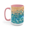 Octopus Tentacles Blue Orange Abstract Ink Arttwo-Tone Coffee Mugs 15Oz / Pink Mug
