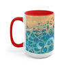 Octopus Tentacles Blue Orange Abstract Ink Arttwo-Tone Coffee Mugs 15Oz / Red Mug