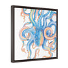 Octopus Tentacles Blue Square Framed Premium Gallery Wrap Canvas 20 ×
