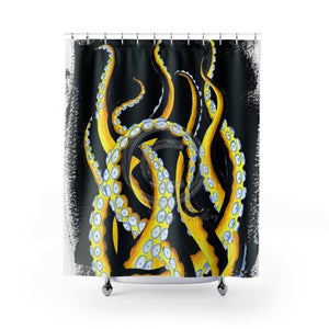 Octopus Tentacles Brushed Ink Watercolor Shower Curtain 71X74 Home Decor