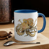 Octopus Tentacles Burnt Orange White Art Accent Coffee Mug 11Oz