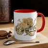 Octopus Tentacles Burnt Orange White Art Accent Coffee Mug 11Oz