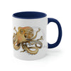 Octopus Tentacles Burnt Orange White Art Accent Coffee Mug 11Oz