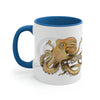 Octopus Tentacles Burnt Orange White Art Accent Coffee Mug 11Oz
