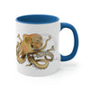 Octopus Tentacles Burnt Orange White Art Accent Coffee Mug 11Oz