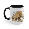 Octopus Tentacles Burnt Orange White Art Accent Coffee Mug 11Oz