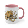 Octopus Tentacles Burnt Orange White Art Accent Coffee Mug 11Oz