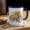 Octopus Tentacles Burnt Orange White Art Accent Coffee Mug 11Oz