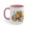 Octopus Tentacles Burnt Orange White Art Accent Coffee Mug 11Oz