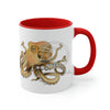 Octopus Tentacles Burnt Orange White Art Accent Coffee Mug 11Oz