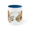 Octopus Tentacles Burnt Orange White Art Accent Coffee Mug 11Oz Blue /