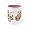Octopus Tentacles Burnt Orange White Art Accent Coffee Mug 11Oz Pink /
