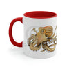 Octopus Tentacles Burnt Orange White Art Accent Coffee Mug 11Oz Red /