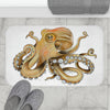 Octopus Tentacles Burnt Orange White Art Bath Mat Home Decor
