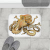 Octopus Tentacles Burnt Orange White Art Bath Mat Home Decor