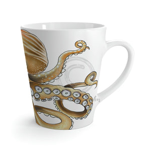 Octopus Tentacles Burnt Orange White Art Latte Mug 12Oz Mug