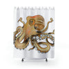 Octopus Tentacles Burnt Orange White Art Shower Curtain 71 × 74 Home Decor