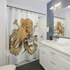 Octopus Tentacles Burnt Orange White Art Shower Curtain Home Decor
