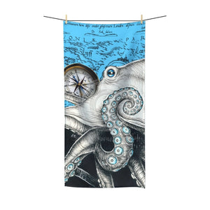 Octopus Tentacles Compass Blue Polycotton Towel 36X72 Home Decor