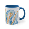 Octopus Tentacles Detail Watercolor On White Art Accent Coffee Mug 11Oz Blue /