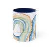 Octopus Tentacles Detail Watercolor On White Art Accent Coffee Mug 11Oz Navy /