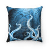 Octopus Tentacles Galaxy Map Blue Square Pillow Home Decor