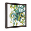 Octopus Tentacles Green Square Framed Premium Gallery Wrap Canvas 12 ×