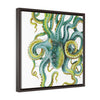 Octopus Tentacles Green Square Framed Premium Gallery Wrap Canvas 20 ×