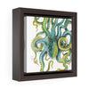 Octopus Tentacles Green Square Framed Premium Gallery Wrap Canvas 6 ×