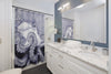 Octopus Tentacles Ink Blue Monochrome Shower Curtains Home Decor