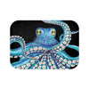 Octopus Tentacles Kraken Blue Teal On Black Bath Mat 24 × 17 Home Decor