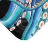 Octopus Tentacles Kraken Blue Teal On Black Bath Mat Home Decor