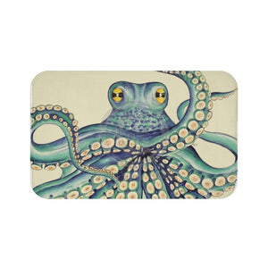 Octopus Tentacles Kraken Green On Beige Greenish Bath Mat 34 × 21 Home Decor