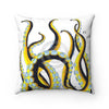 Octopus Tentacles On White Ink Art Square Pillow 14X14 Home Decor